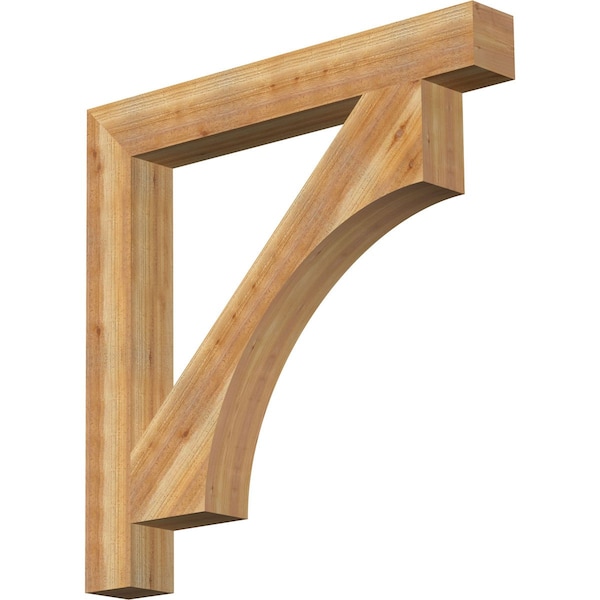 Ekena Millwork Westlake Block Rough Sawn Bracket, Western Red Cedar, 6"W x 48"D x 48"H BKT06X48X48WTL05RWR - main